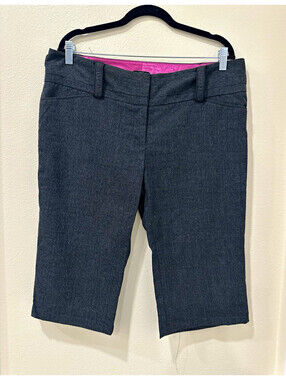Y2K Stoosh Bermuda Dress Shorts Size 13 Charcoal Heather Grey Pink Lining